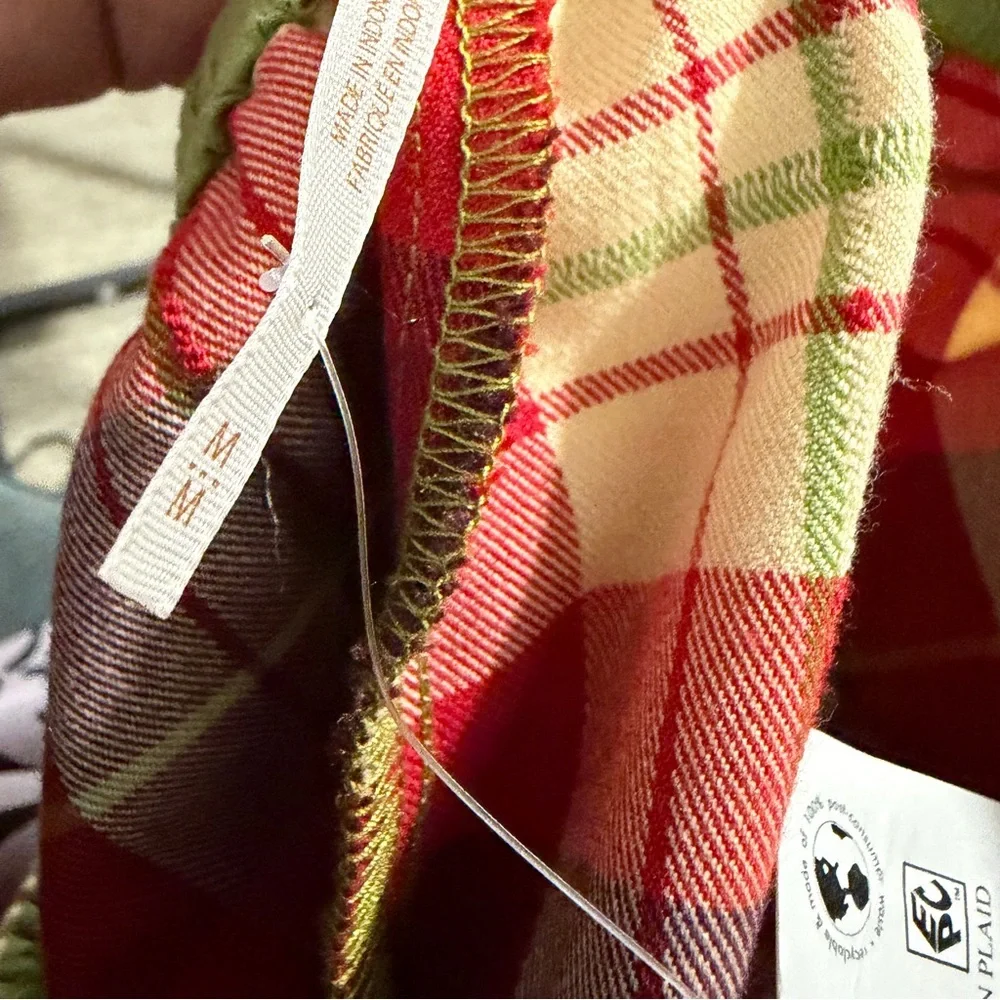 NWT Free People Nice Choice Pull-On Pant Wine combo lantern plaid Medium - Picture 8 of 11